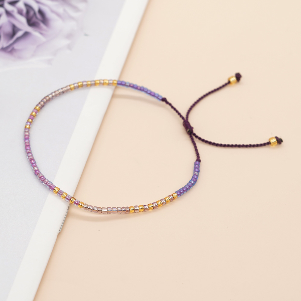 Cross-border Niche Minimalist Design Bohemian Mgb Color Bead Handmade Beaded Women's Bracelet display picture 5
