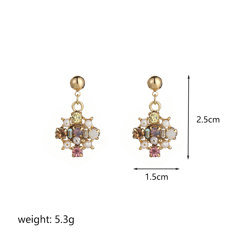 1 Pair Ig Style Shiny Flower Plating Inlay Copper Artificial Pearls Opal Zircon 18k Gold Plated Drop Earrings display picture 2