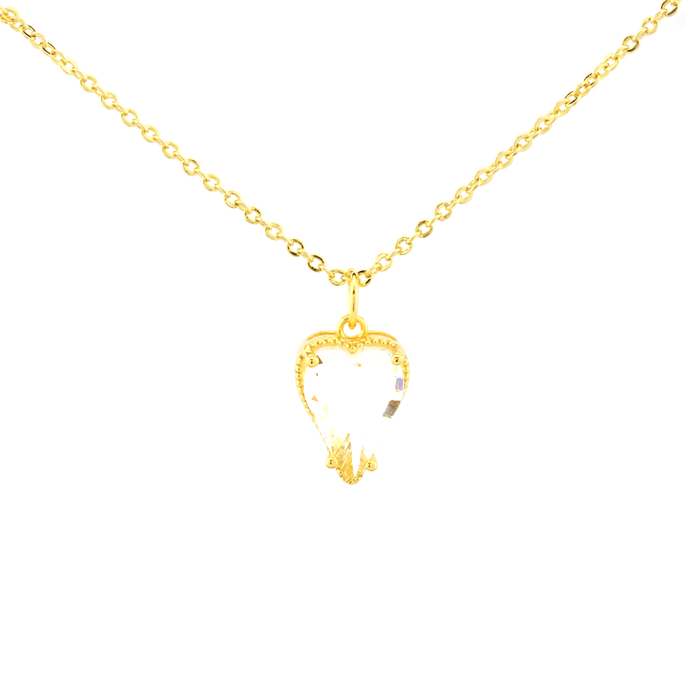 Elegant Sweet Heart Shape Copper Plating Inlay Zircon 18k Gold Plated Pendant Necklace display picture 10