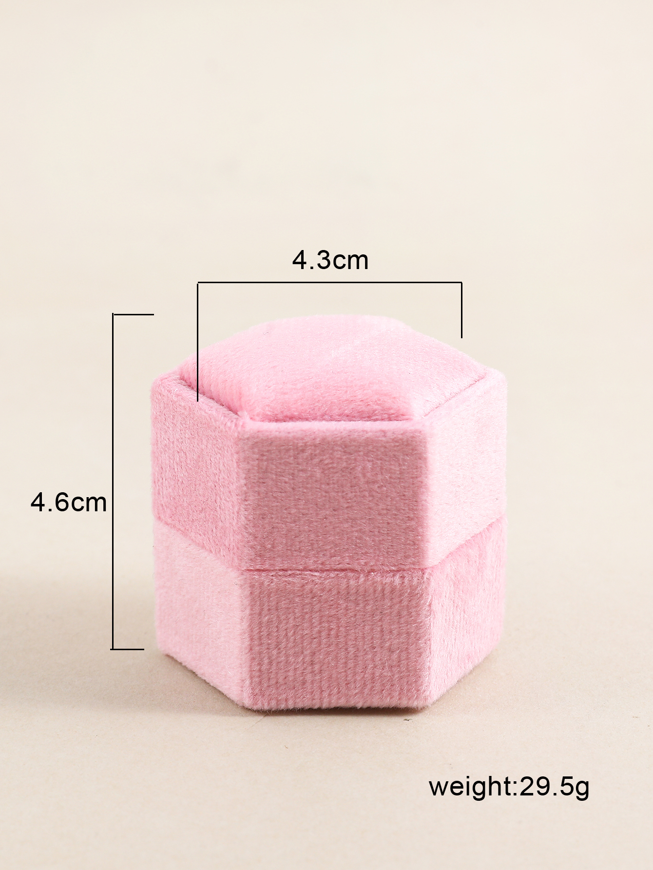 A Velvet Jewelry Single Ring Box Hexagonal Box Jewelry Ornament Flannel Gift Box display picture 4