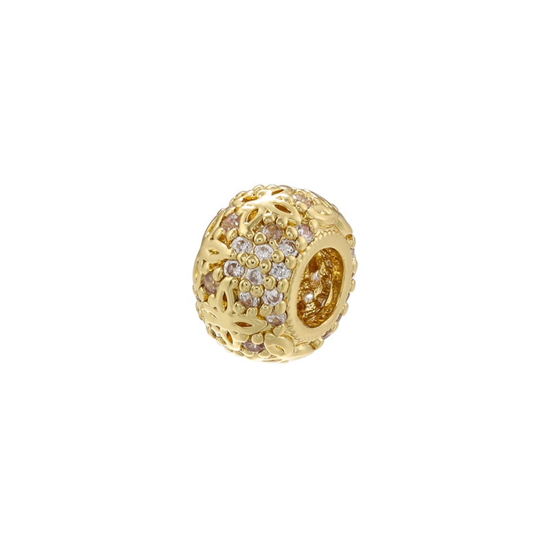 Style Ig Style Vintage Rond Pétale Laiton Placage Incruster Zircon Plaqué Or 18k Bijoux Accessoires display picture 3