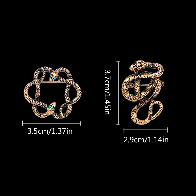 Business Classic Style Snake Zinc Stoving Varnish Men's Brooches display picture 1