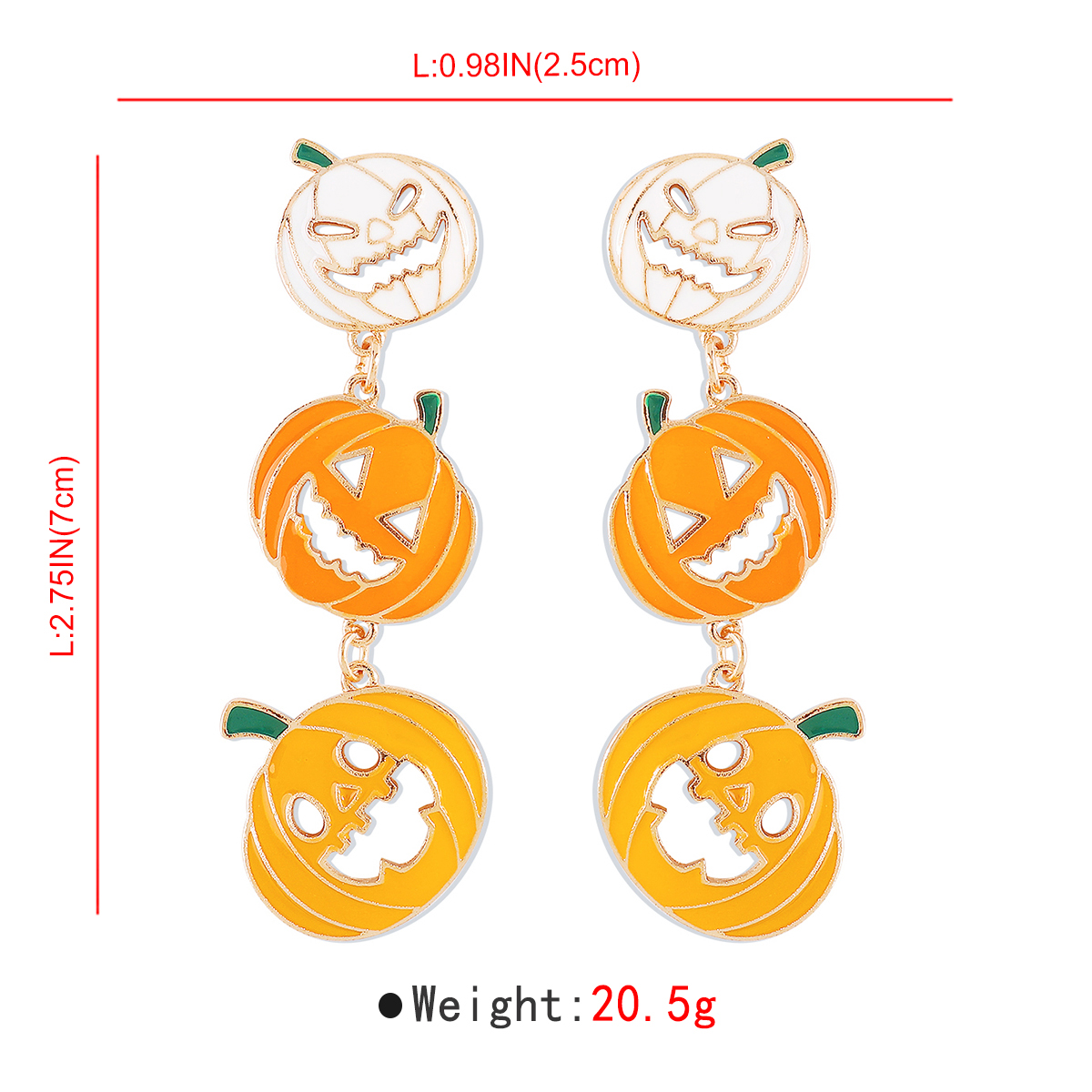 Wholesale Jewelry Gothic Cool Style Pumpkin Alloy Enamel Drop Earrings display picture 11