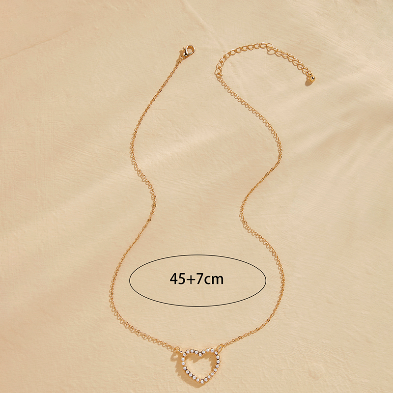 Sweet Simple Style Heart Shape Alloy Plating Inlay Artificial Pearls 14k Gold Plated Women's Necklace display picture 9
