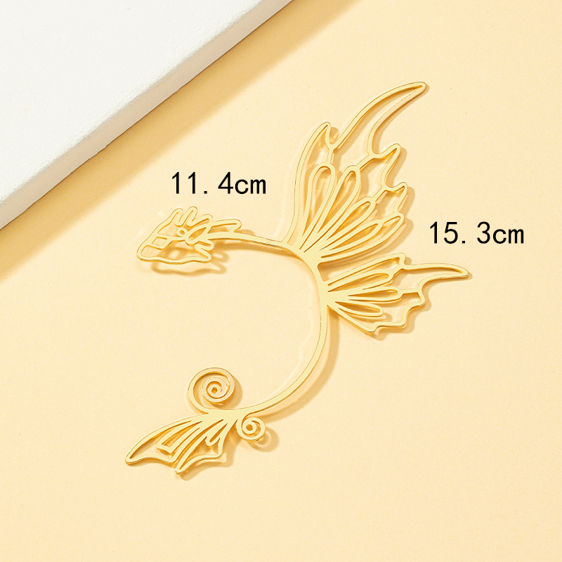 1 Piece Vintage Style Solid Color Butterfly Plating Alloy 14k Gold Plated Ear Hanging display picture 4