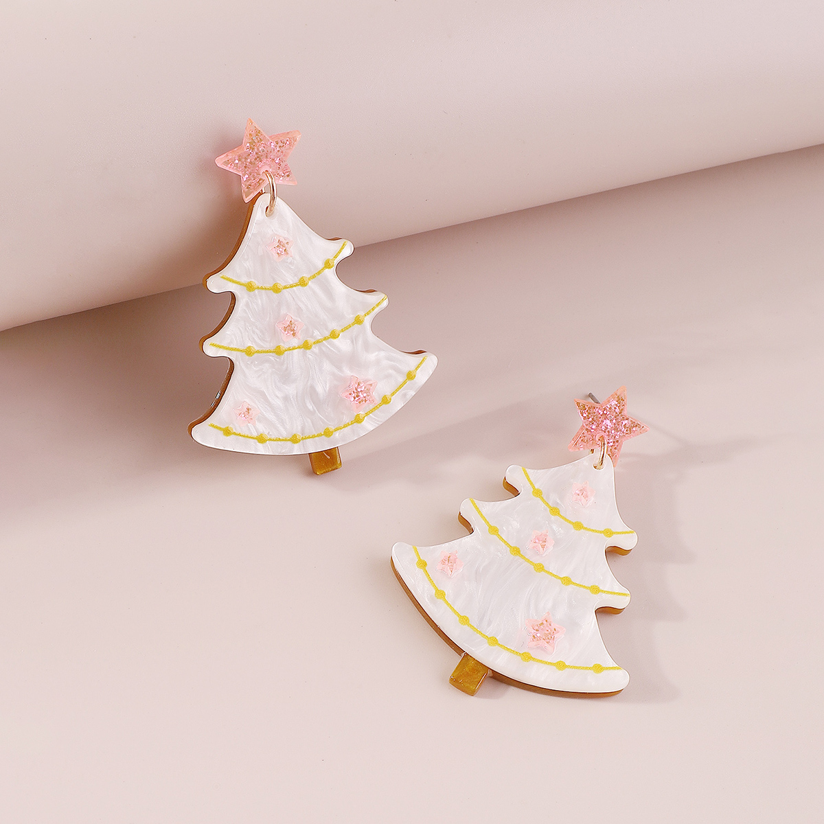 Wholesale Jewelry Simple Style Classic Style Christmas Tree Star Arylic Drop Earrings display picture 9