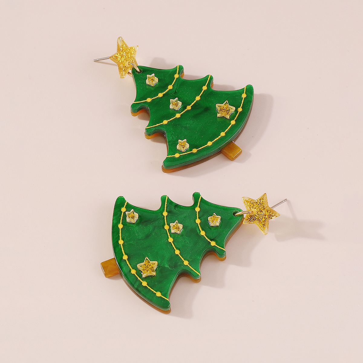 Wholesale Jewelry Simple Style Classic Style Christmas Tree Star Arylic Drop Earrings display picture 11