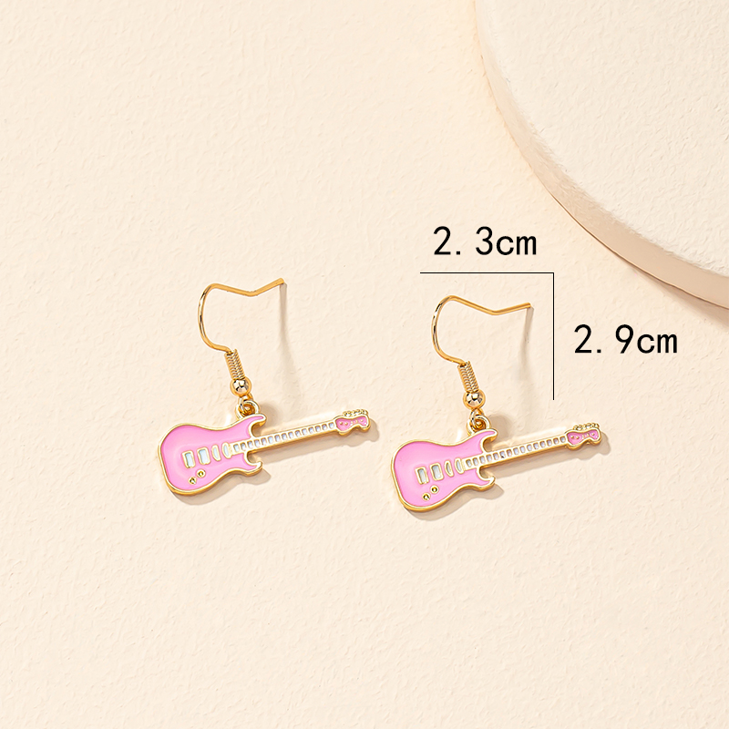 1 Pair Simple Style Guitar Plating Alloy 14k Gold Plated Ear Hook display picture 3