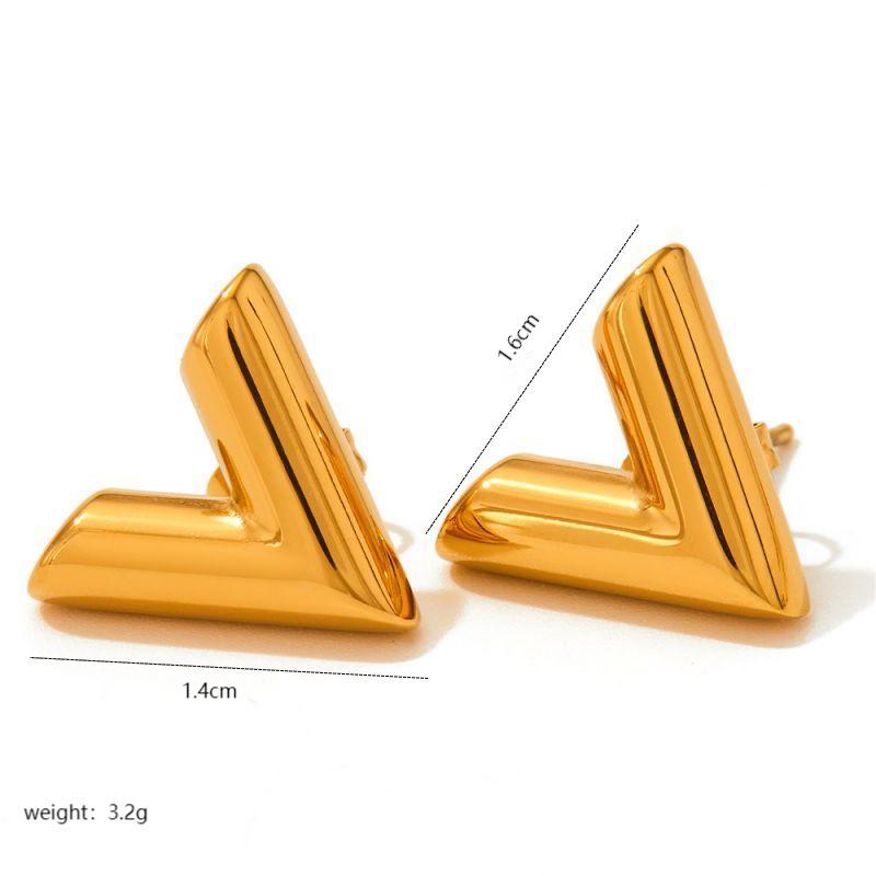 1 Pair IG Style Commute Letter Plating Hollow Out Stainless Steel 18K Gold Plated Ear Studs display picture 1