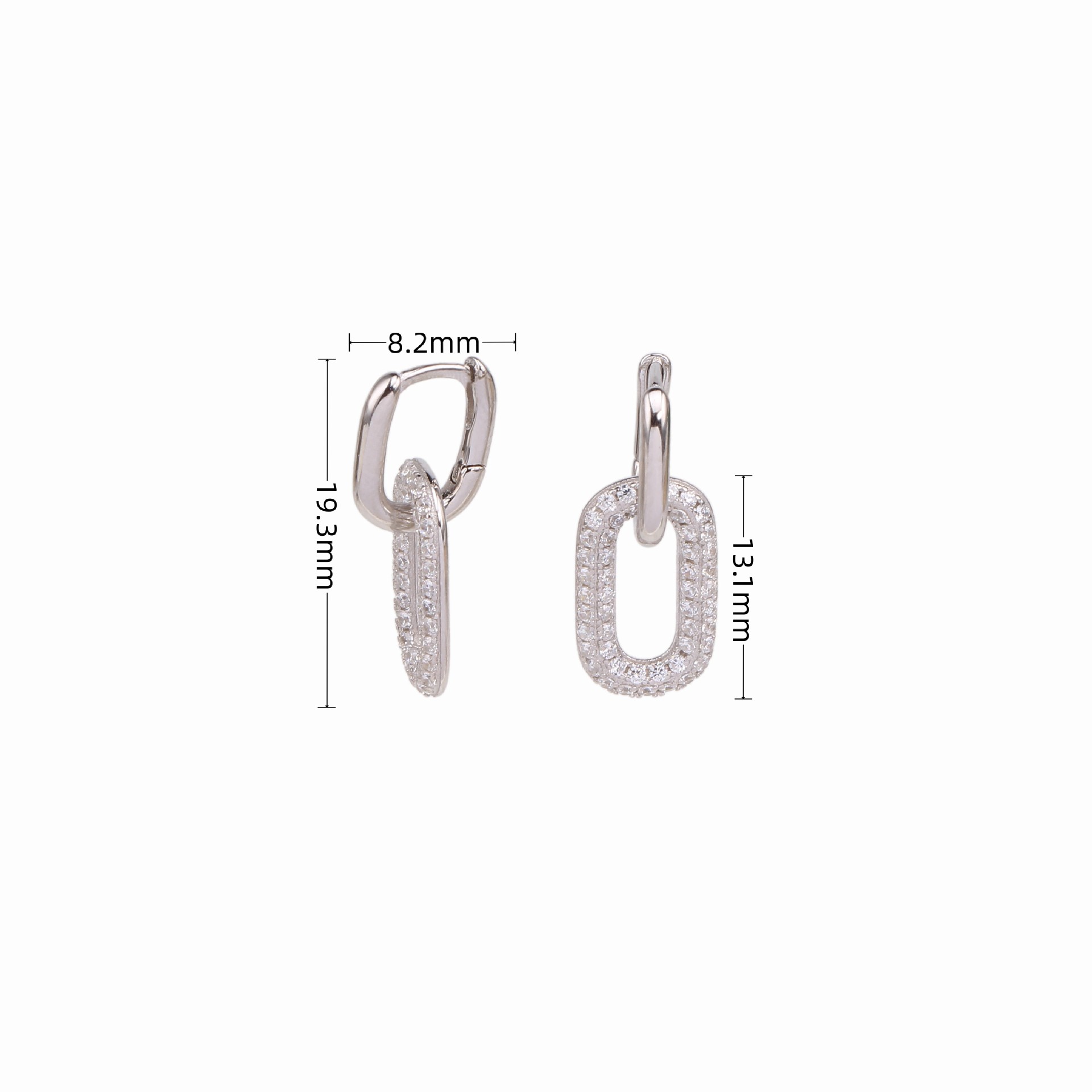 1 Pair Simple Style Geometric Solid Color Inlay Sterling Silver Zircon Drop Earrings display picture 5