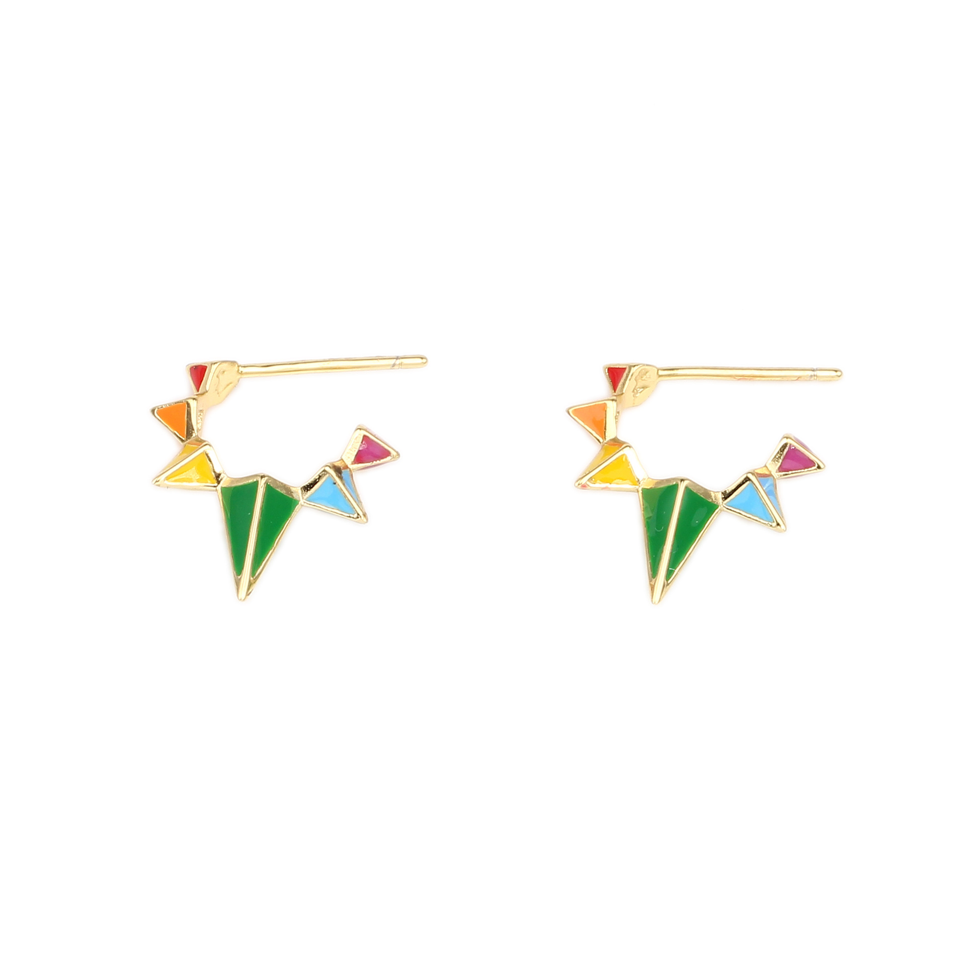 1 Pair Classic Style Geometric Asymmetrical Sterling Silver Ear Studs display picture 1