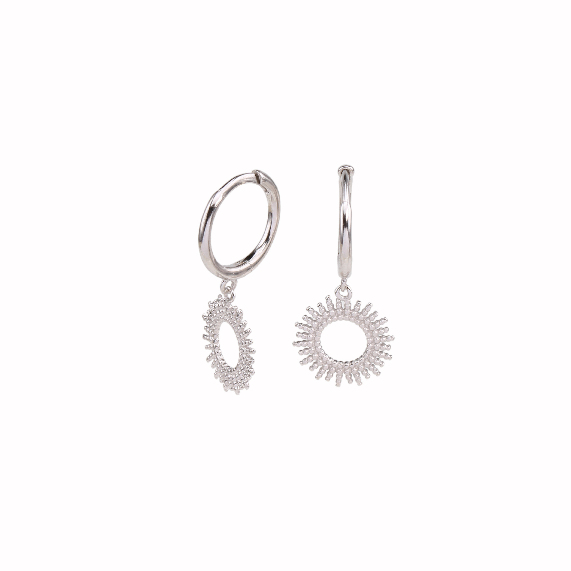 1 Pair Vintage Style Simple Style Sunflower Solid Color Plating Sterling Silver Drop Earrings display picture 2
