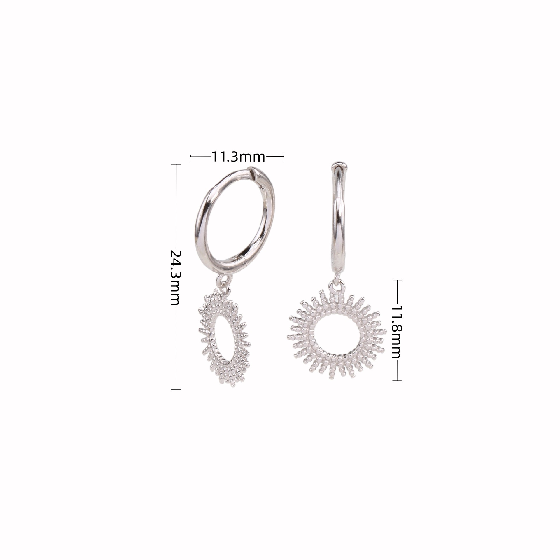 1 Pair Vintage Style Simple Style Sunflower Solid Color Plating Sterling Silver Drop Earrings display picture 3