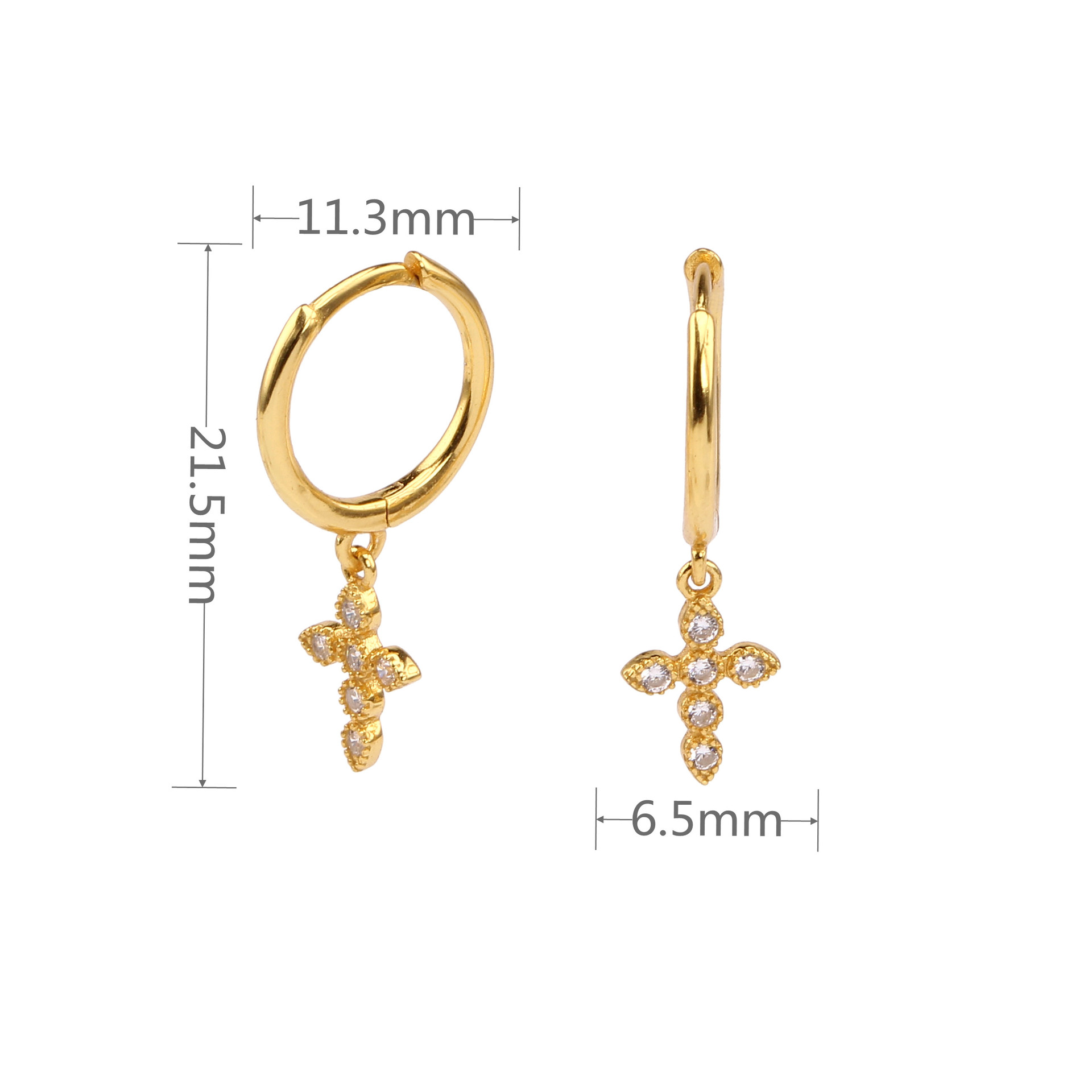 1 Paire Style Simple Style Classique Couleur Unie Incruster Argent Sterling Gemme Boucles D'oreilles display picture 4