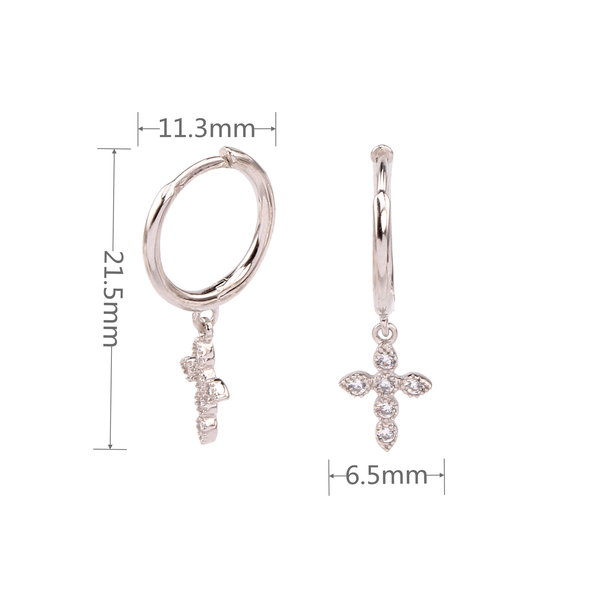 1 Pair Simple Style Classic Style Solid Color Inlay Sterling Silver Gem Drop Earrings display picture 6
