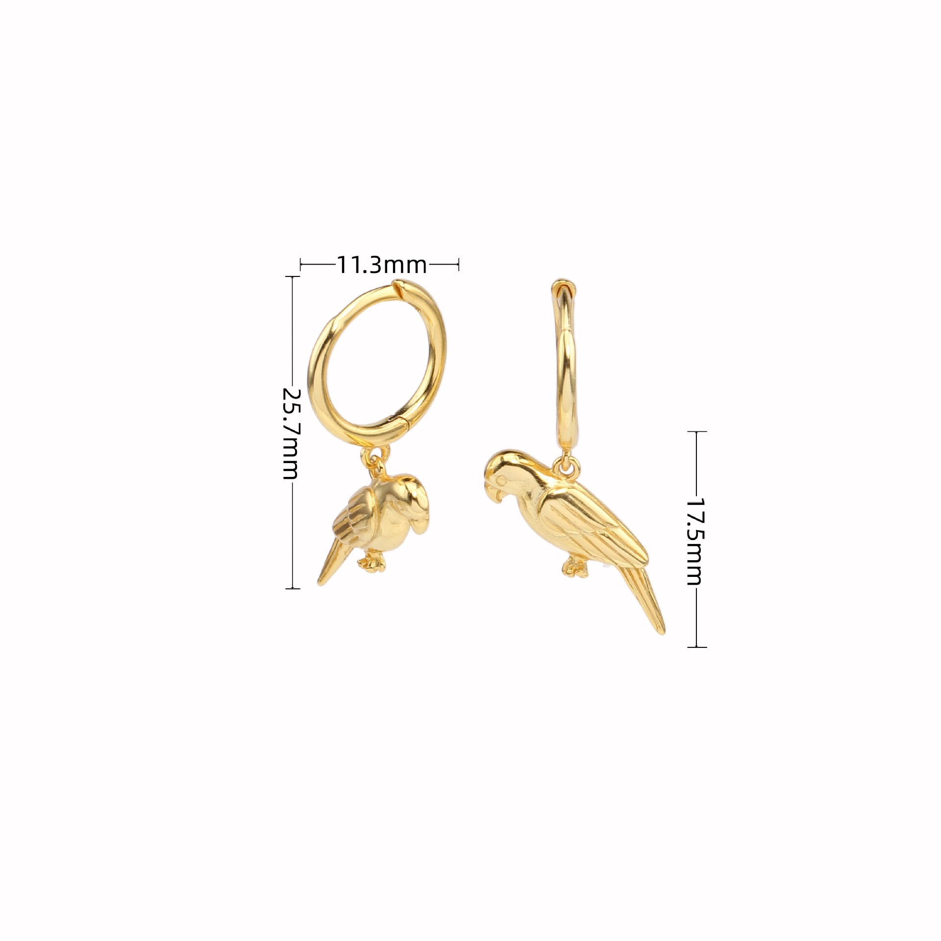 1 Pair Classic Style Dolphin Plating Sterling Silver Gold Plated Drop Earrings display picture 2