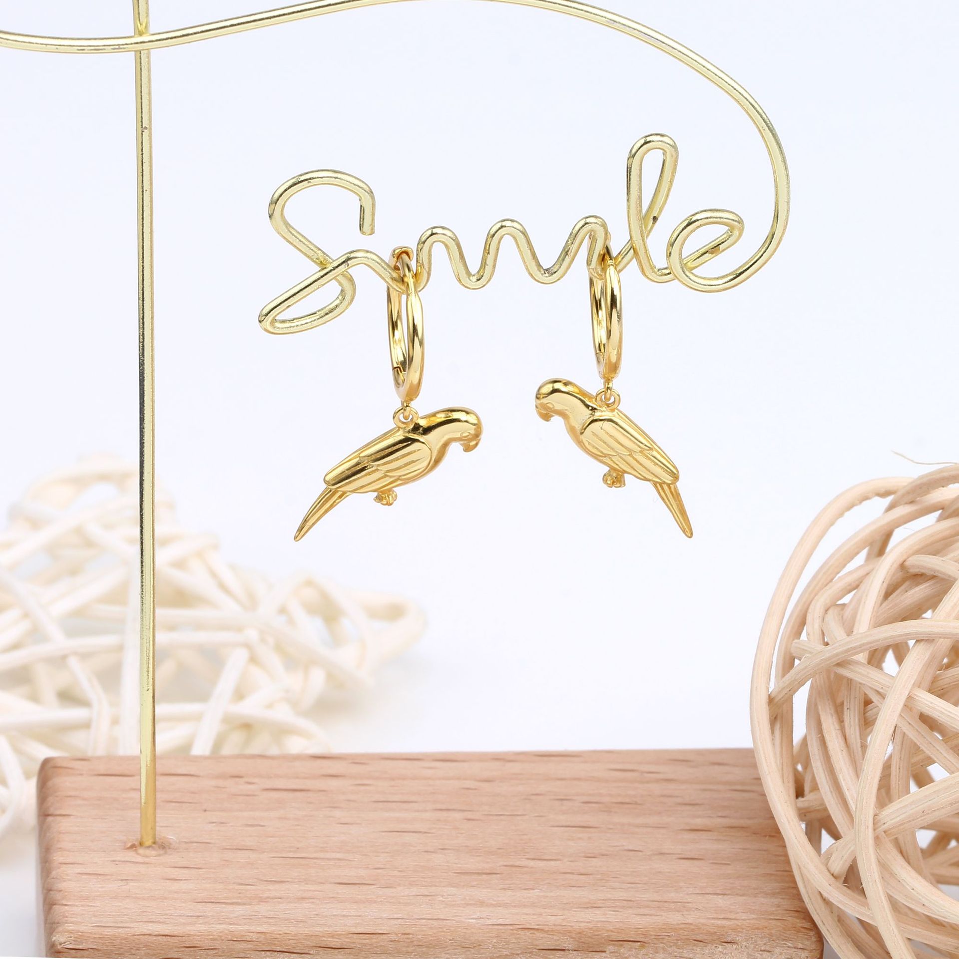 1 Pair Classic Style Dolphin Plating Sterling Silver Gold Plated Drop Earrings display picture 7