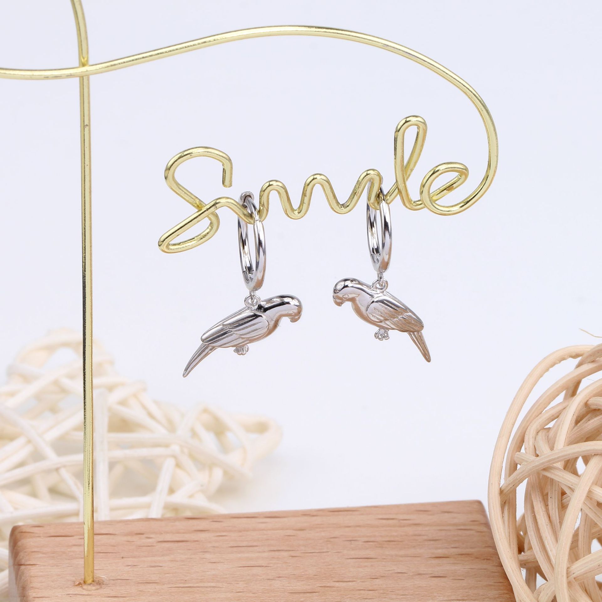 1 Pair Classic Style Dolphin Plating Sterling Silver Gold Plated Drop Earrings display picture 8