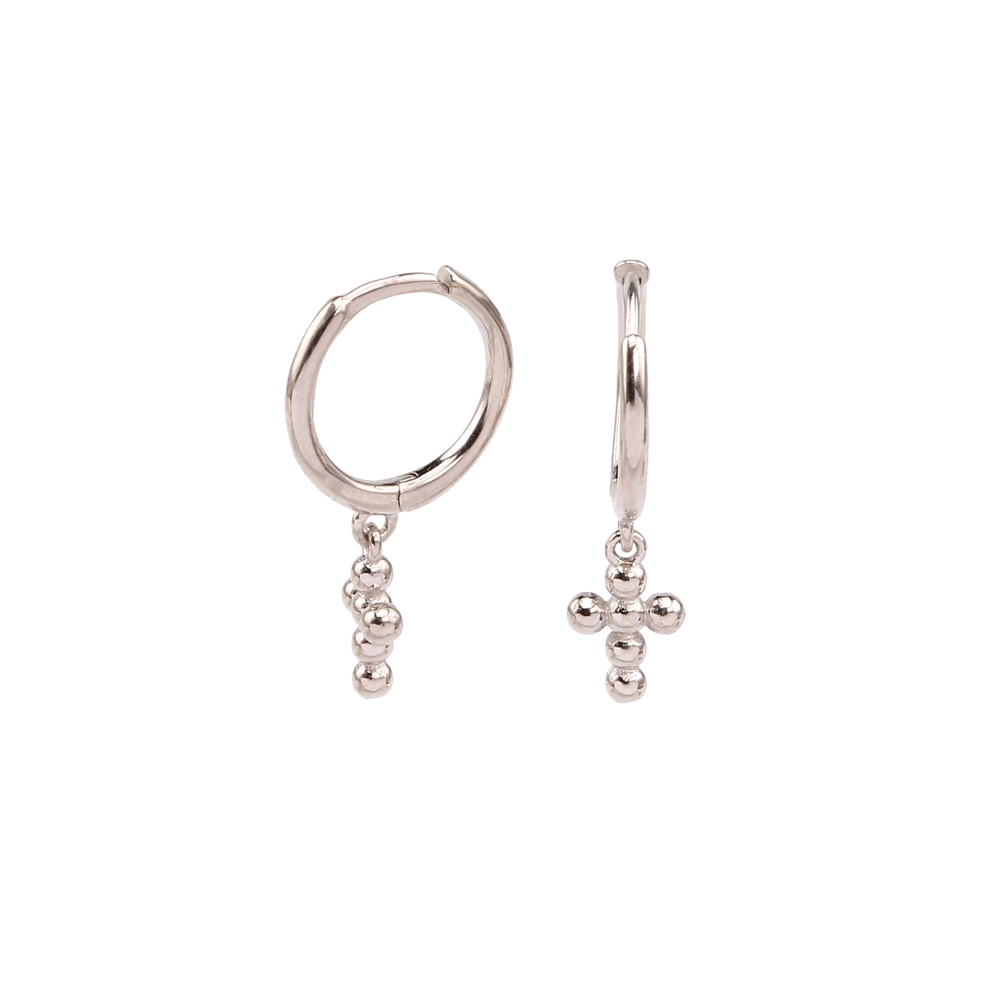 1 Pair Basic Cross Plating Sterling Silver Earrings display picture 2