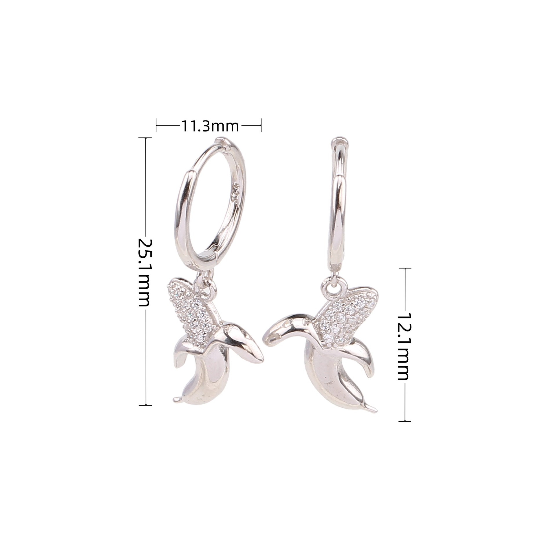 1 Pair Vintage Style Novelty Banana Plating Inlay Sterling Silver Zircon White Gold Plated Gold Plated Drop Earrings display picture 4