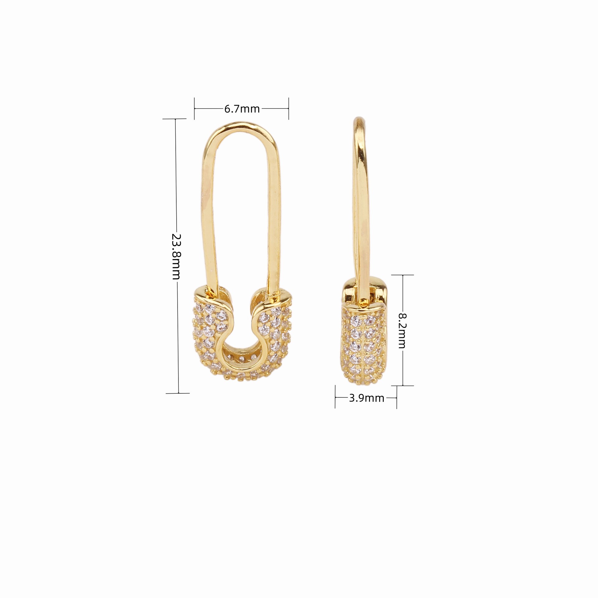 1 Pair Basic U Shape Inlay Sterling Silver Artificial Gemstones Earrings display picture 1