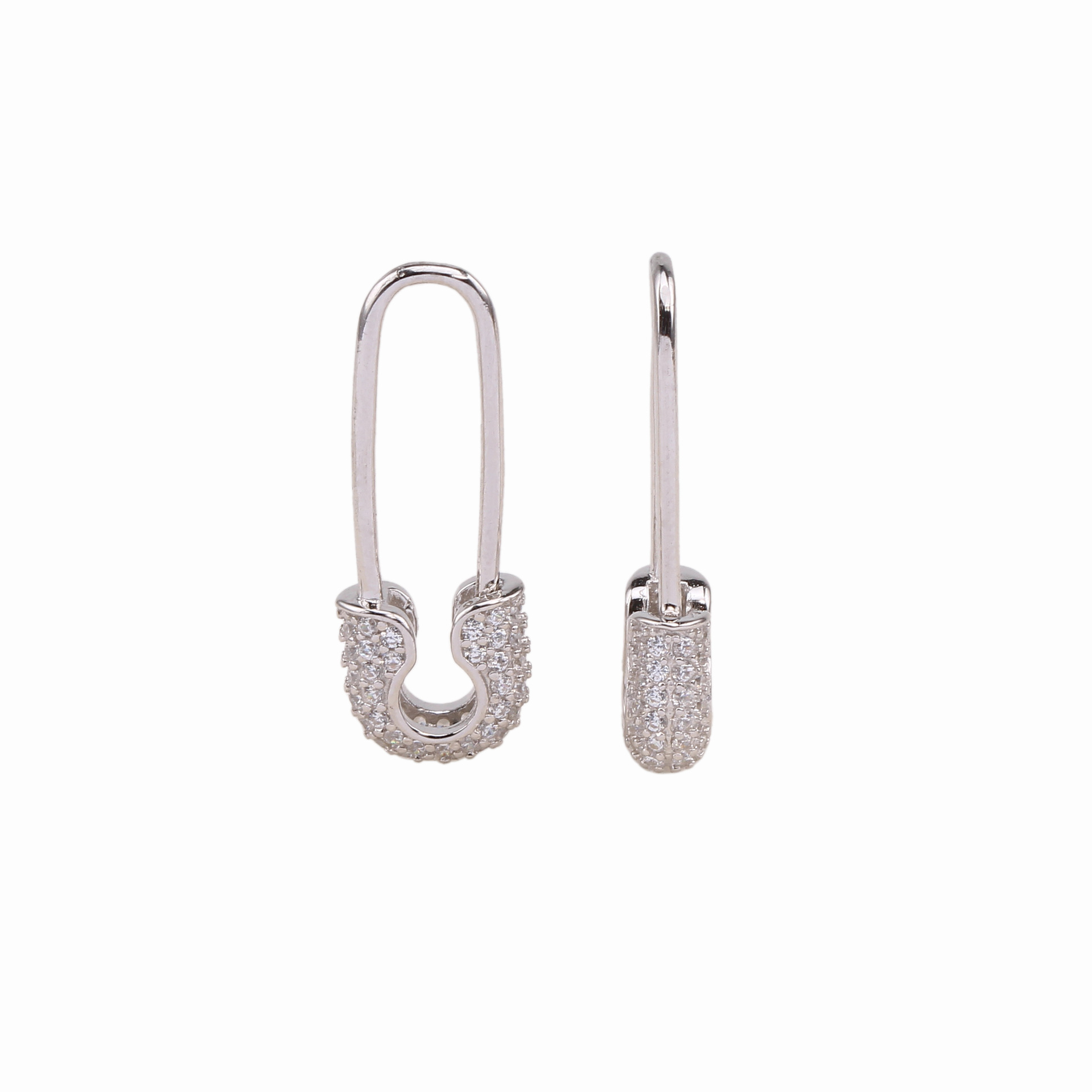 1 Pair Basic U Shape Inlay Sterling Silver Artificial Gemstones Earrings display picture 2