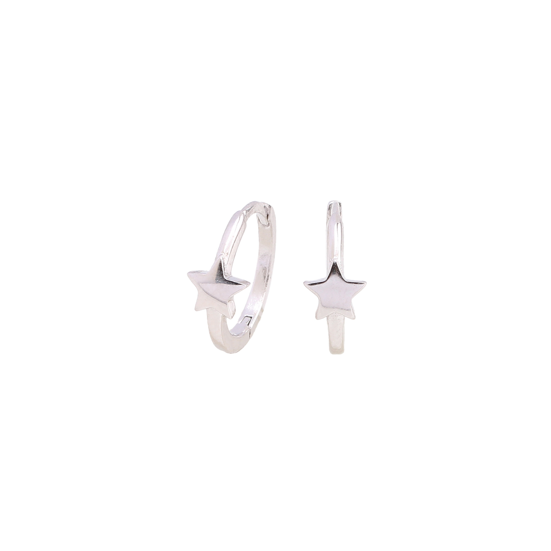 1 Pair Simple Style Star Plating Sterling Silver Earrings display picture 3