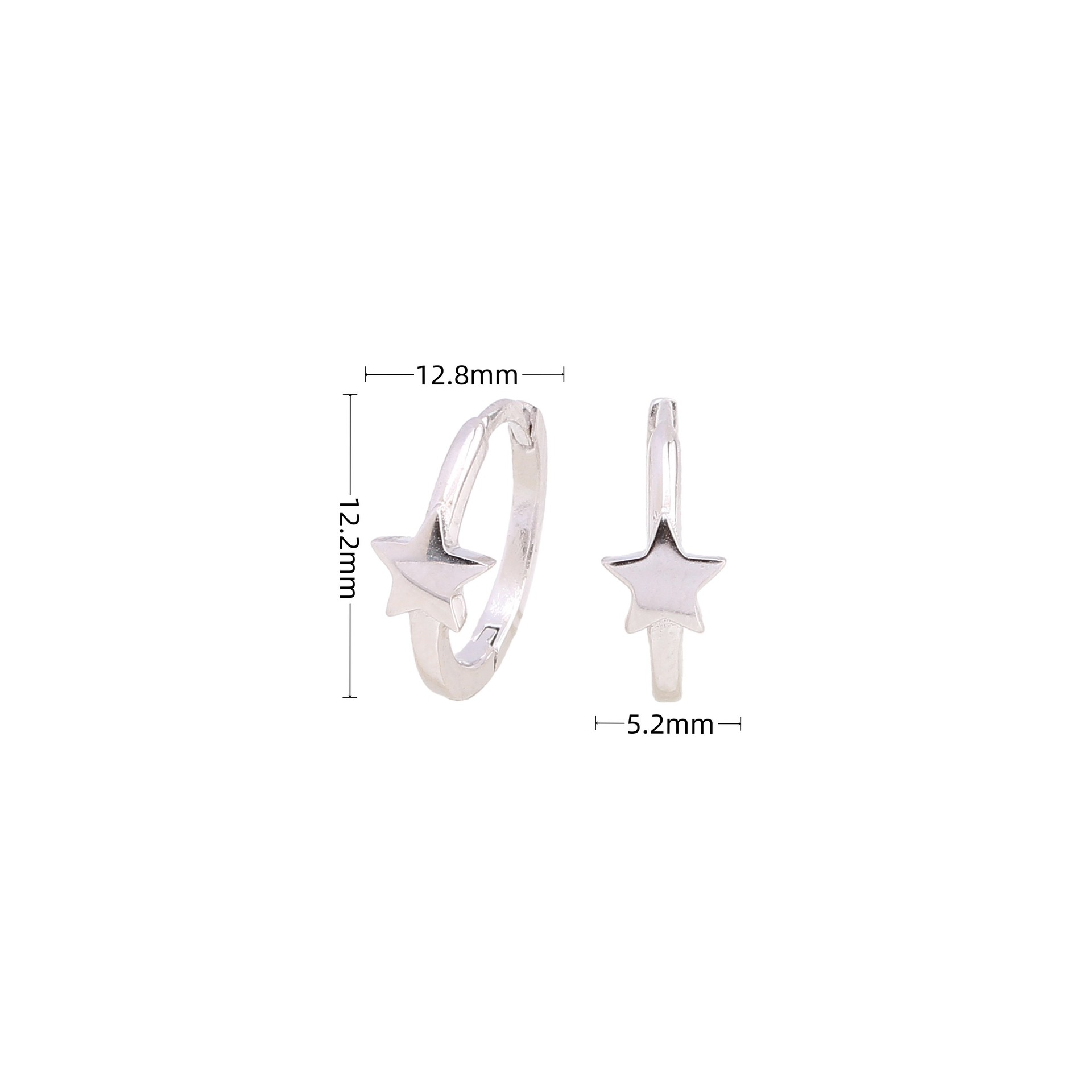1 Paar Einfacher Stil Stern Überzug Sterling Silber Ohrringe display picture 4