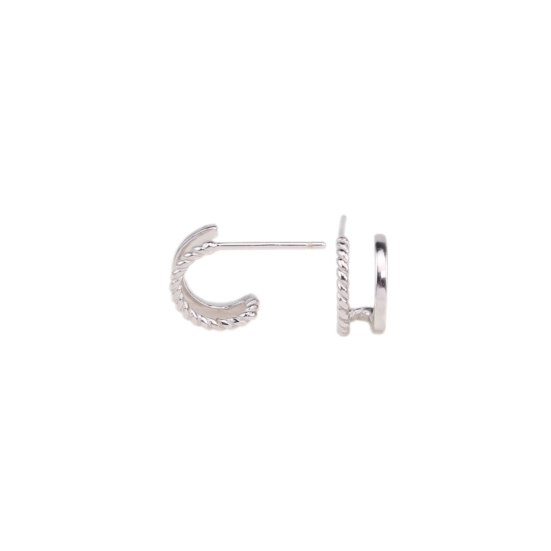 1 Pair Basic C Shape Plating Sterling Silver Ear Studs display picture 5