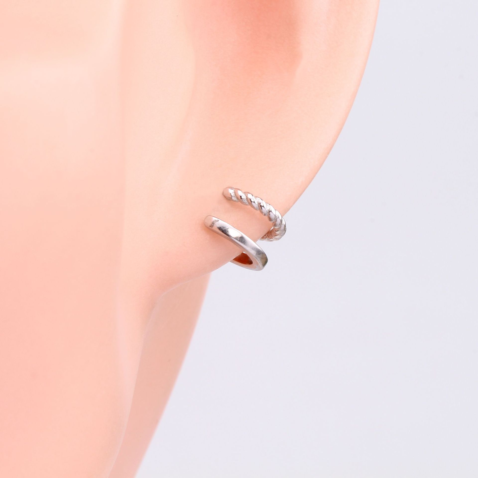 1 Pair Basic C Shape Plating Sterling Silver Ear Studs display picture 8