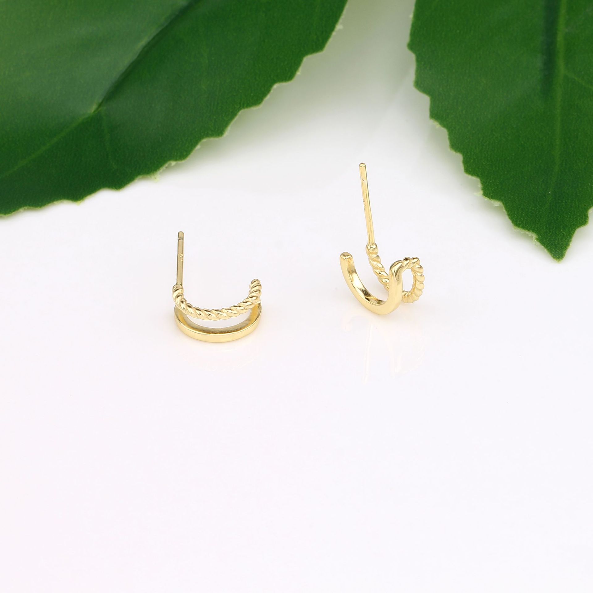 1 Pair Basic C Shape Plating Sterling Silver Ear Studs display picture 11