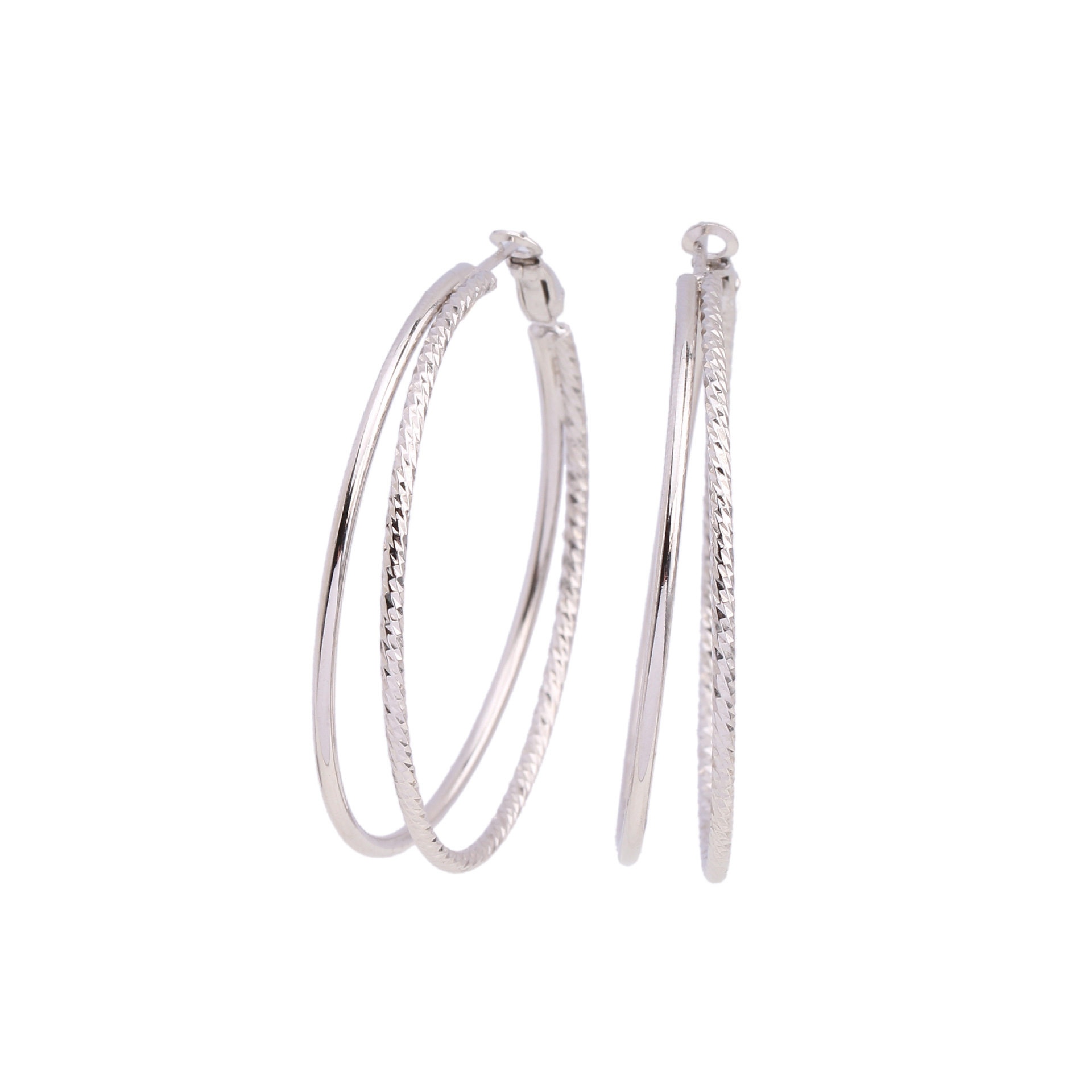1 Paar Einfacher Stil Runden Überzug Sterling Silber Ohrringe display picture 3