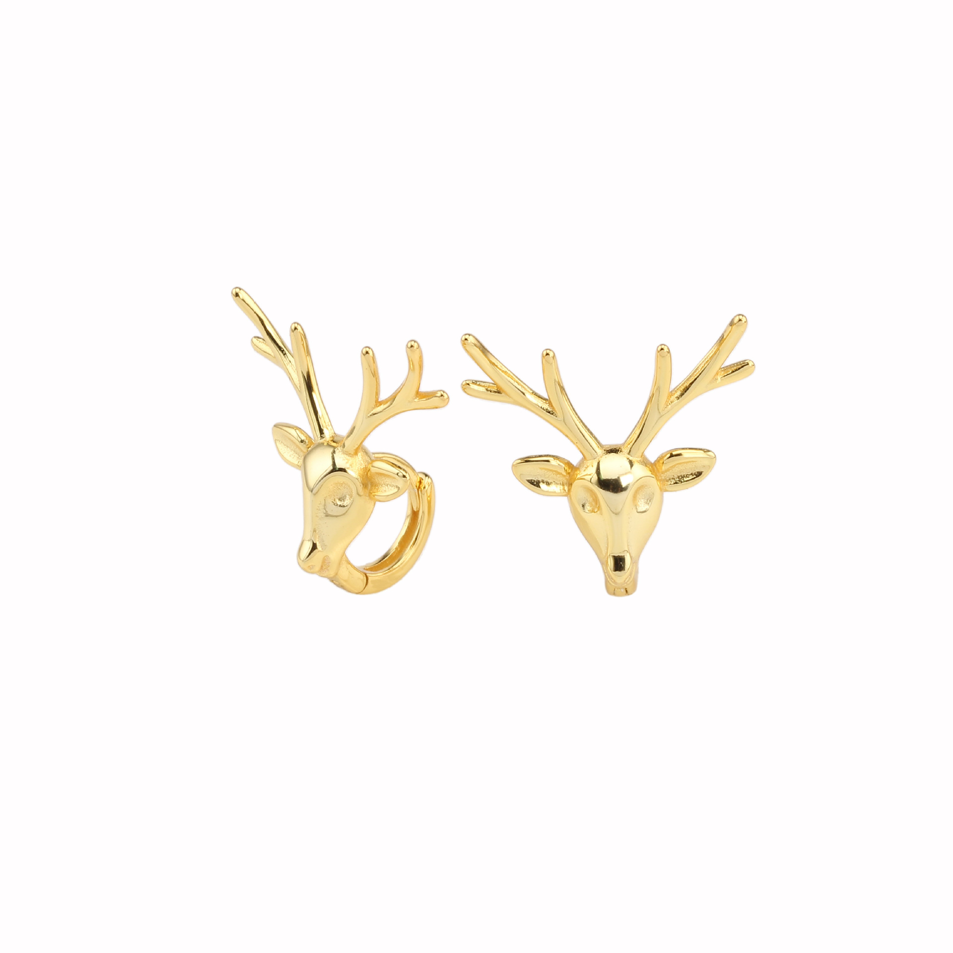1 Pair Basic Antlers Plating Sterling Silver Ear Studs display picture 1