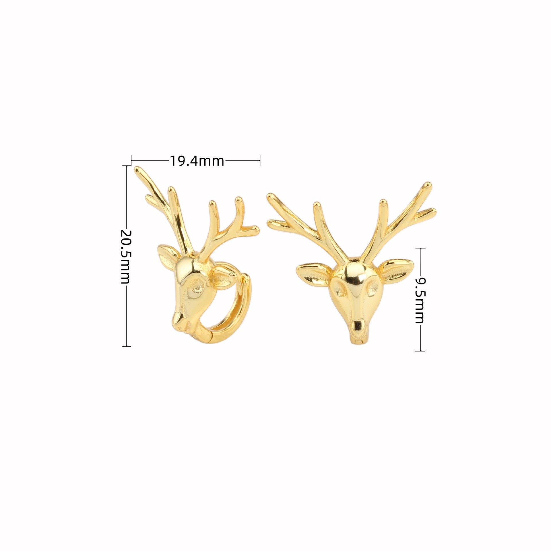 1 Pair Basic Antlers Plating Sterling Silver Ear Studs display picture 2