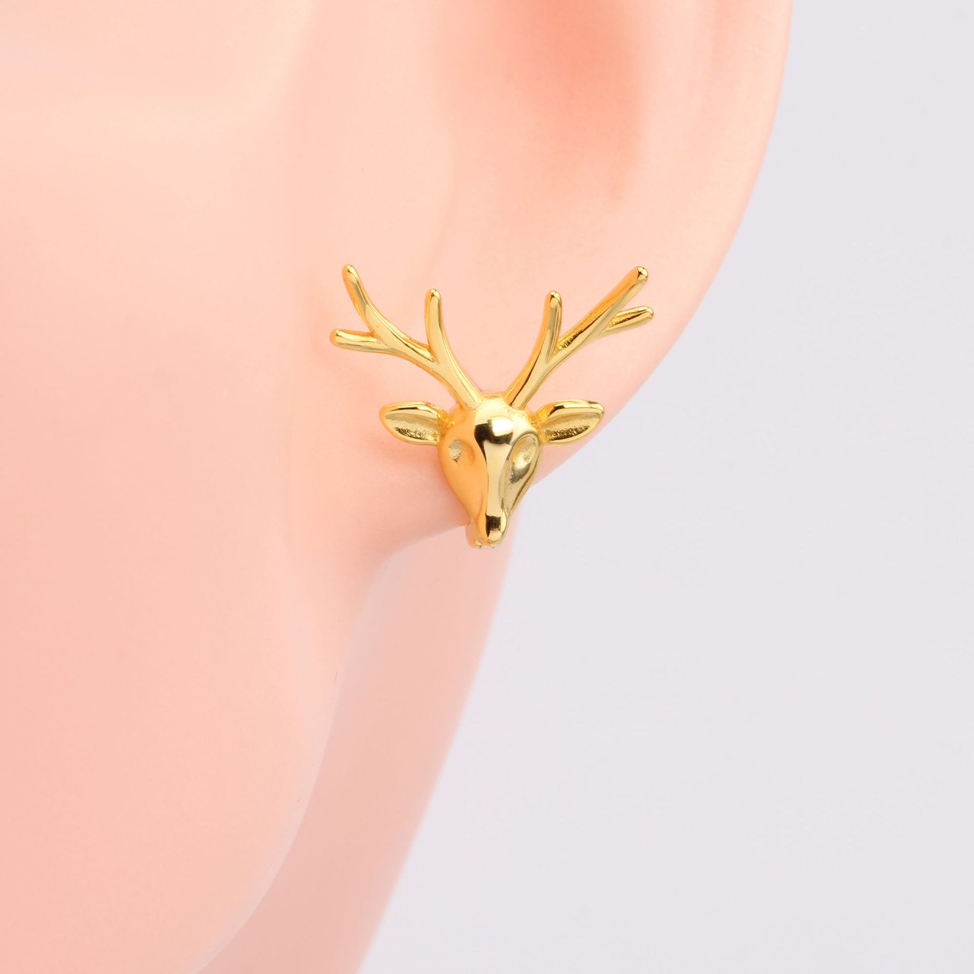 1 Pair Basic Antlers Plating Sterling Silver Ear Studs display picture 5