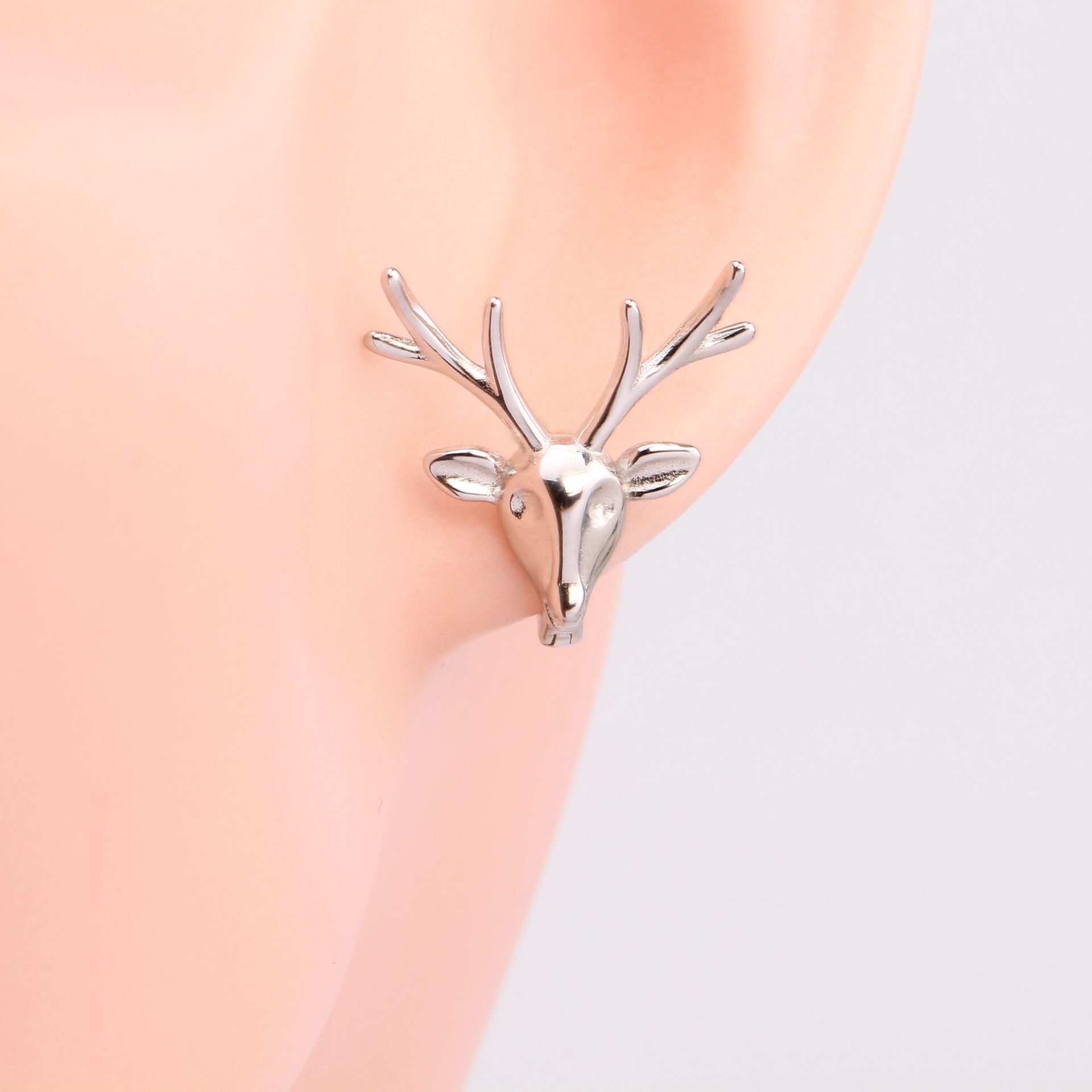 1 Pair Basic Antlers Plating Sterling Silver Ear Studs display picture 6