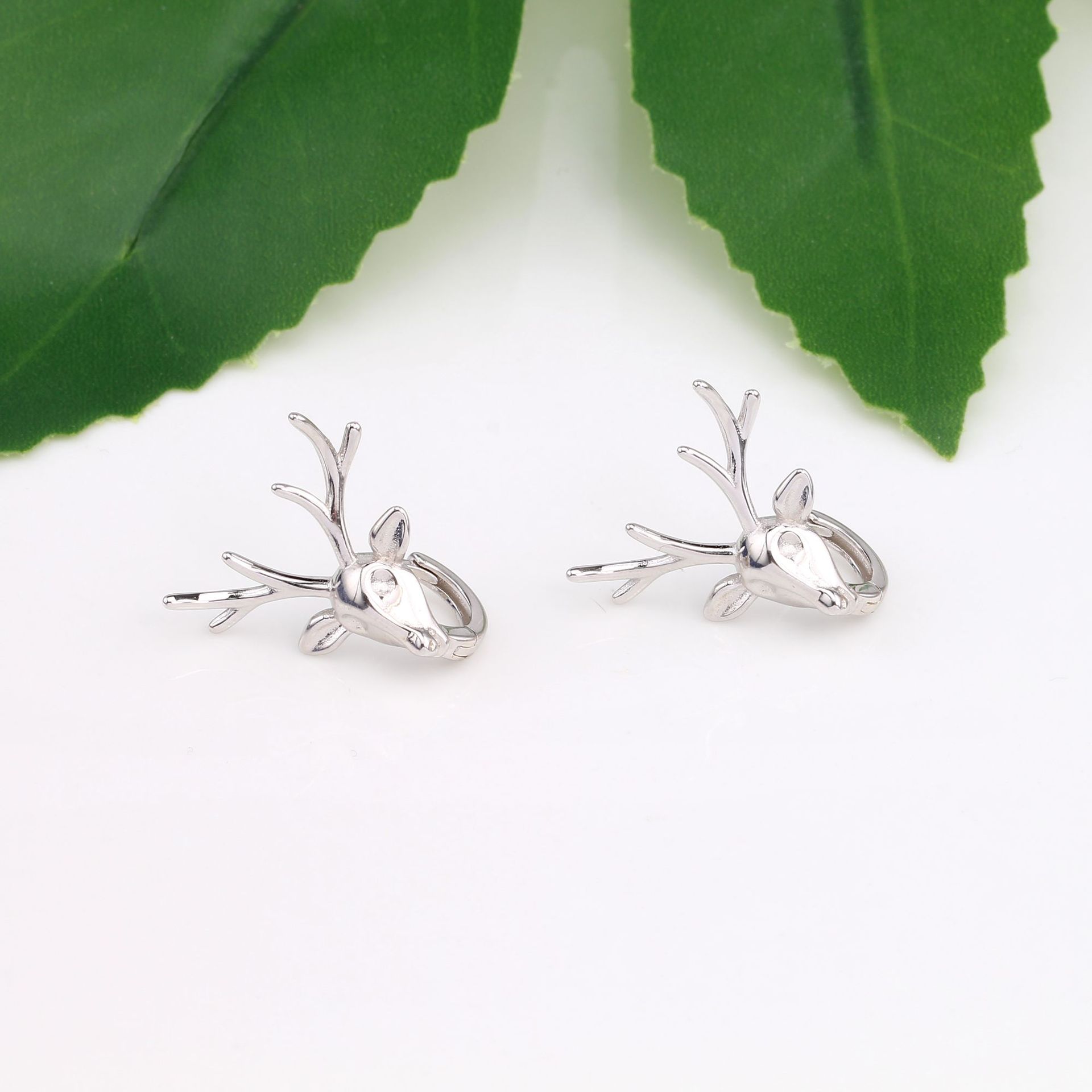 1 Pair Basic Antlers Plating Sterling Silver Ear Studs display picture 10