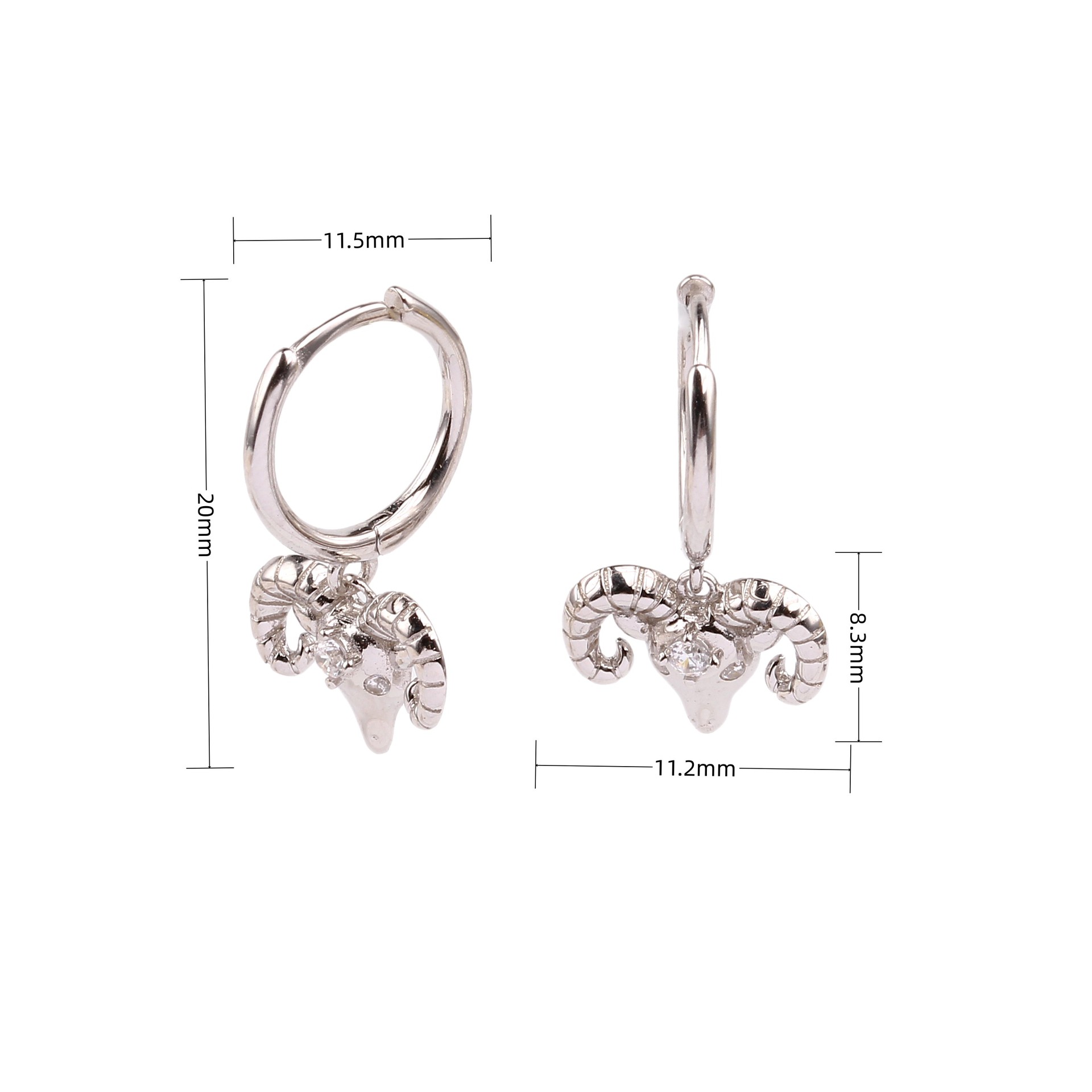 1 Paar Süss Schaf Inlay Sterling Silber Juwel Ohrringe display picture 4
