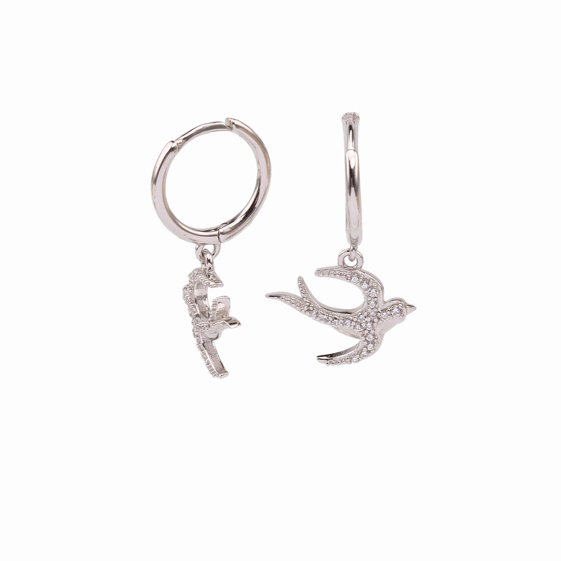 1 Pair Basic Animal Inlay Sterling Silver Zircon Earrings display picture 2