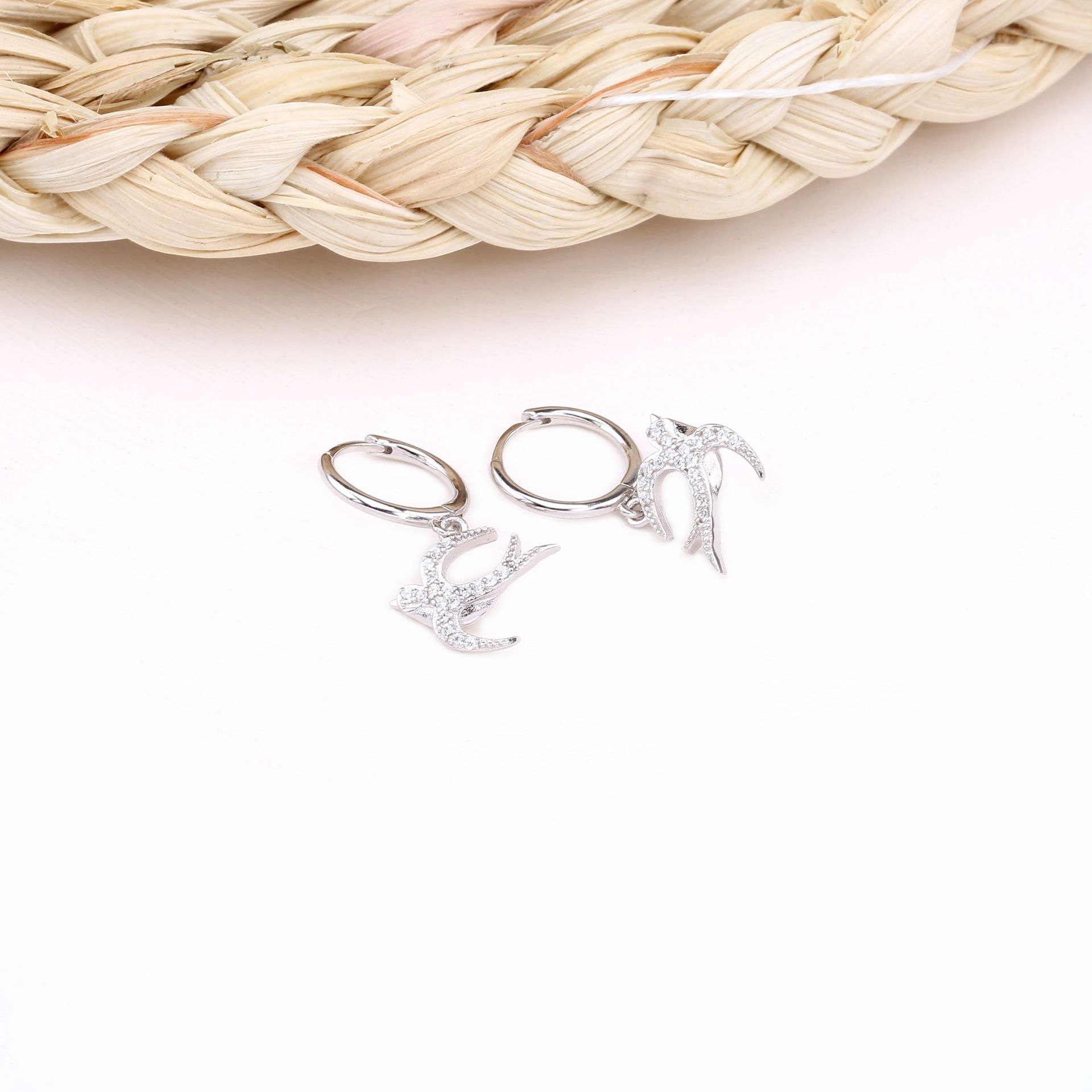 1 Pair Basic Animal Inlay Sterling Silver Zircon Earrings display picture 7