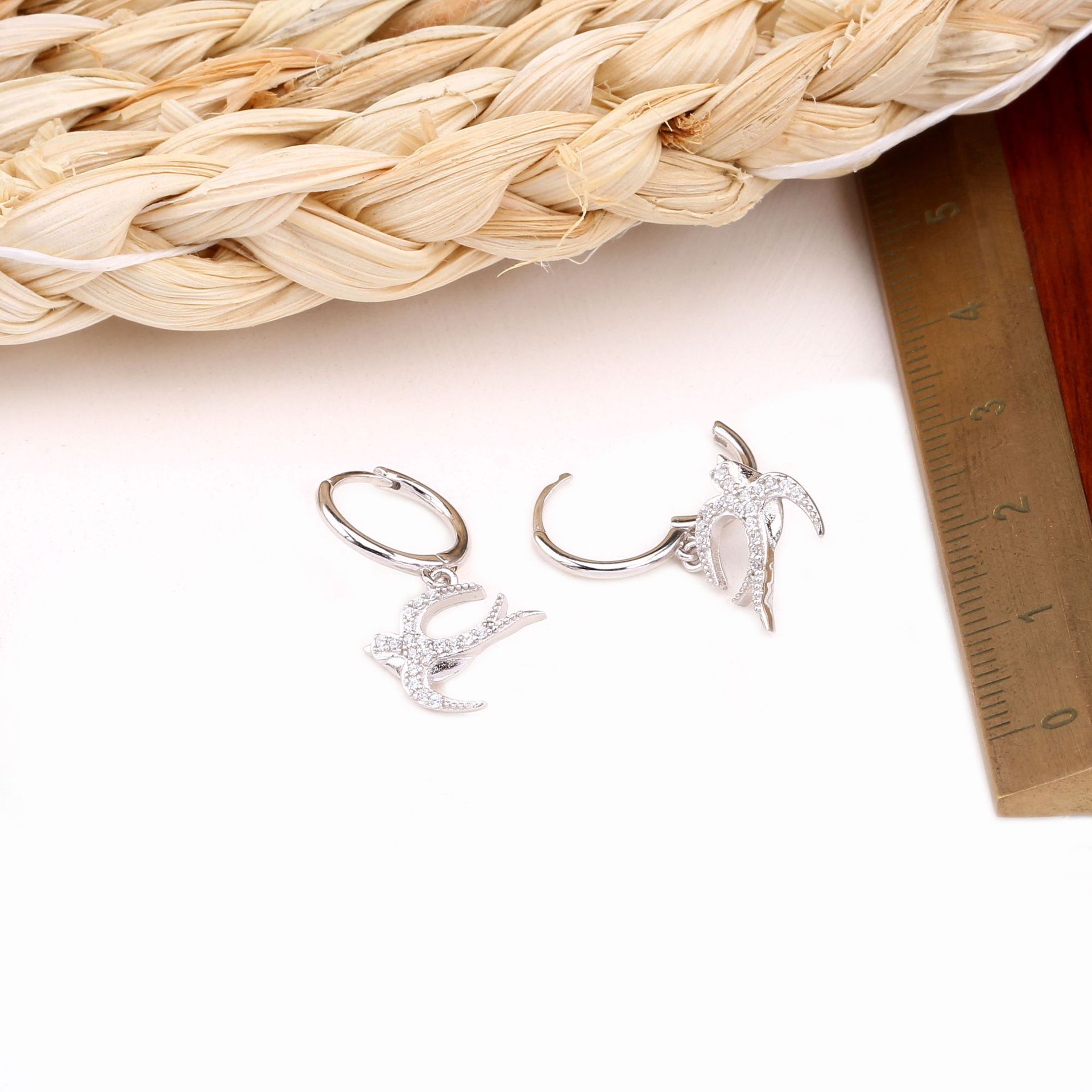 1 Pair Basic Animal Inlay Sterling Silver Zircon Earrings display picture 9