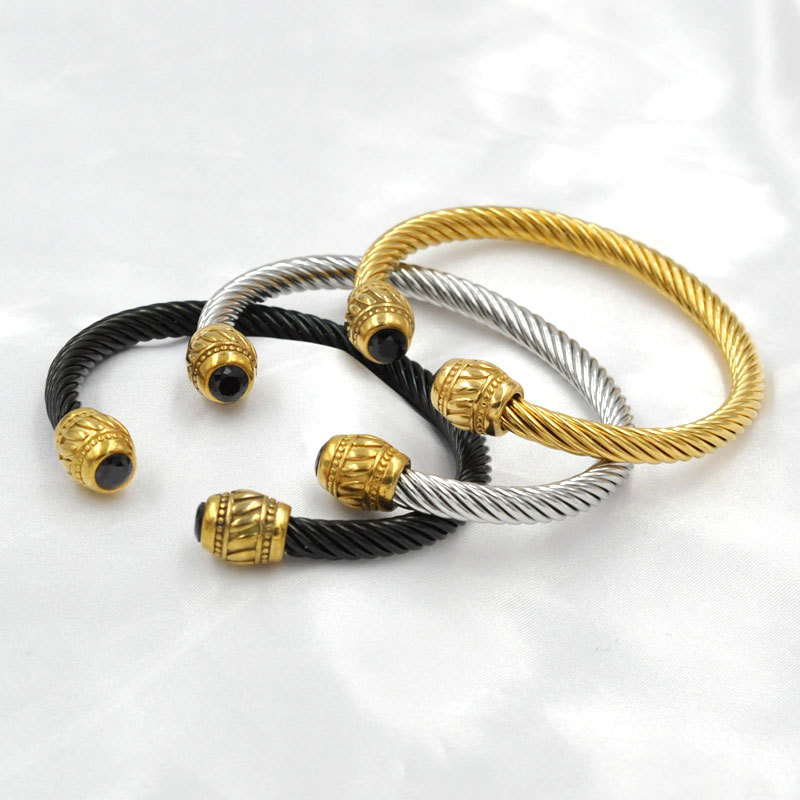 European And American Popular Open Wire Rope Bracelet Adjustable Cable Retro Style Bracelet Wholesale display picture 4
