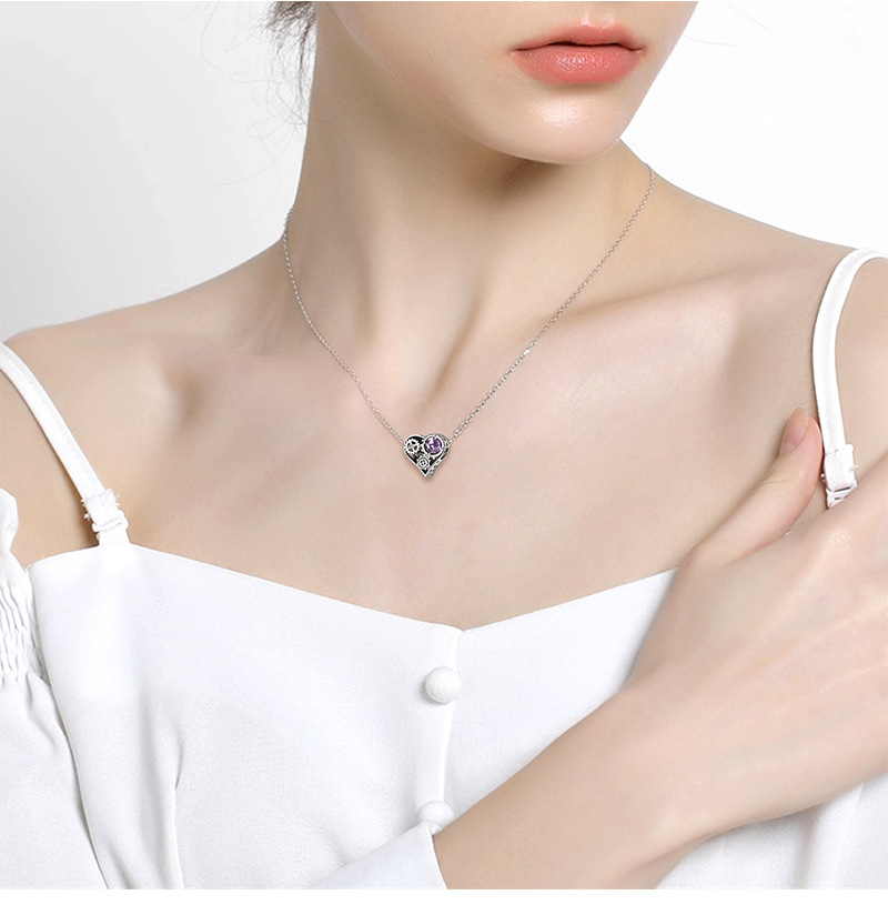 نمط Ig شكل القلب هيأ الفضة الاسترليني ترصيع الزركون اكسسوارات المجوهرات display picture 7