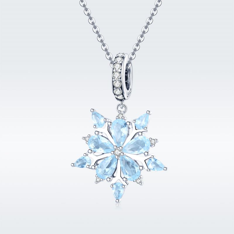 Casual Snowflake Sterling Silver Inlay Zircon Jewelry Accessories display picture 8