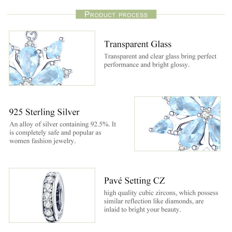 Casual Snowflake Sterling Silver Inlay Zircon Jewelry Accessories display picture 10