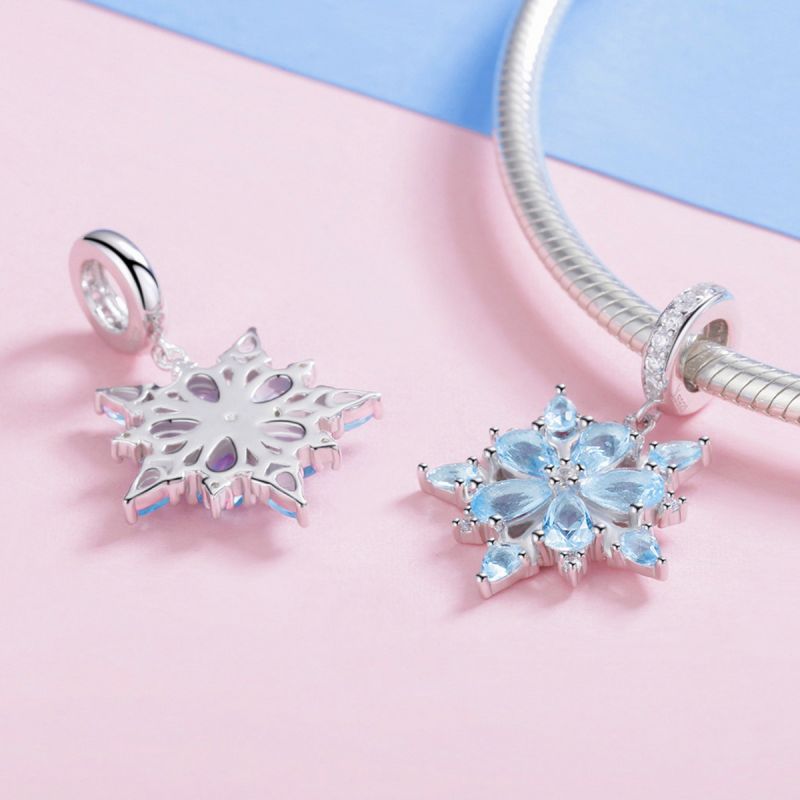 Casual Snowflake Sterling Silver Inlay Zircon Jewelry Accessories display picture 13