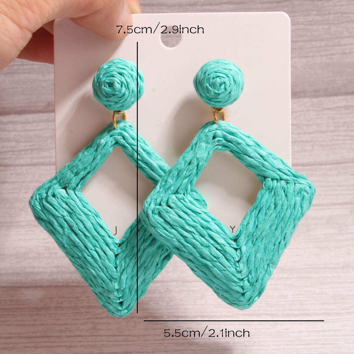 1 Pair Exaggerated Simple Style Quadrilateral Handmade Alloy Raffia Drop Earrings display picture 16