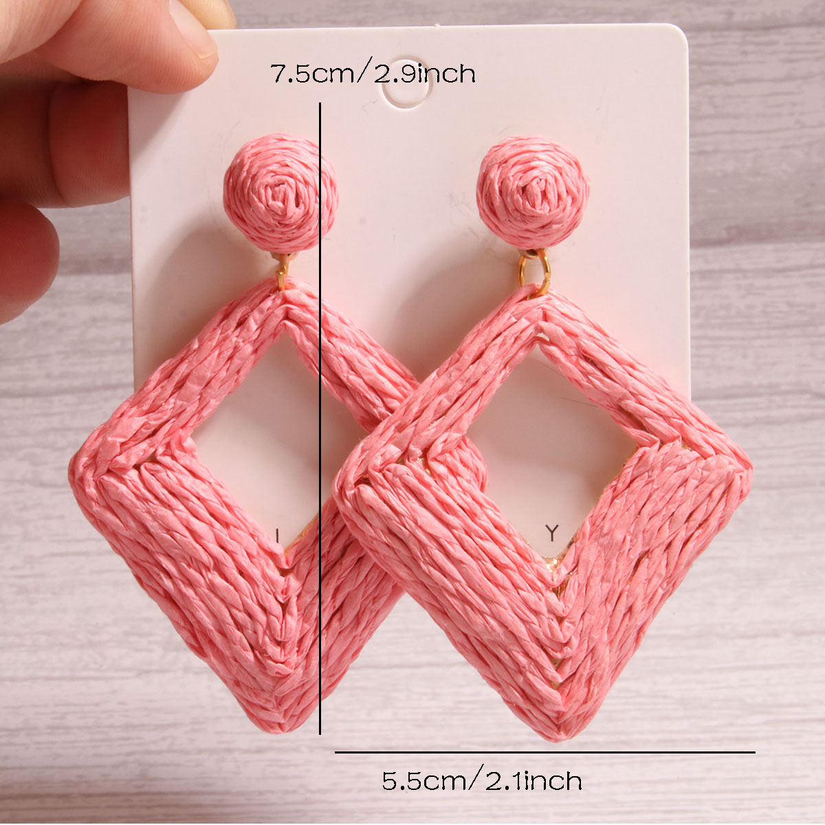 1 Pair Exaggerated Simple Style Quadrilateral Handmade Alloy Raffia Drop Earrings display picture 15