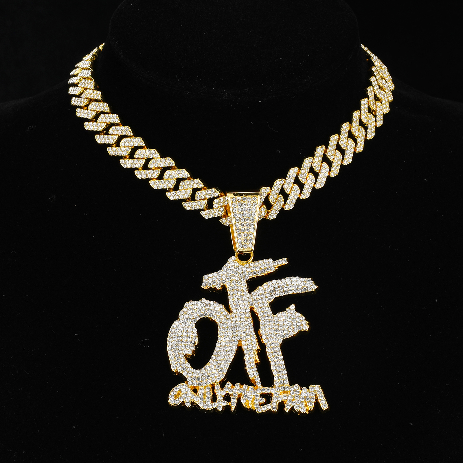 Hip Hop Lettre Acier Inoxydable Alliage Incruster Strass Hommes Pendentif display picture 1