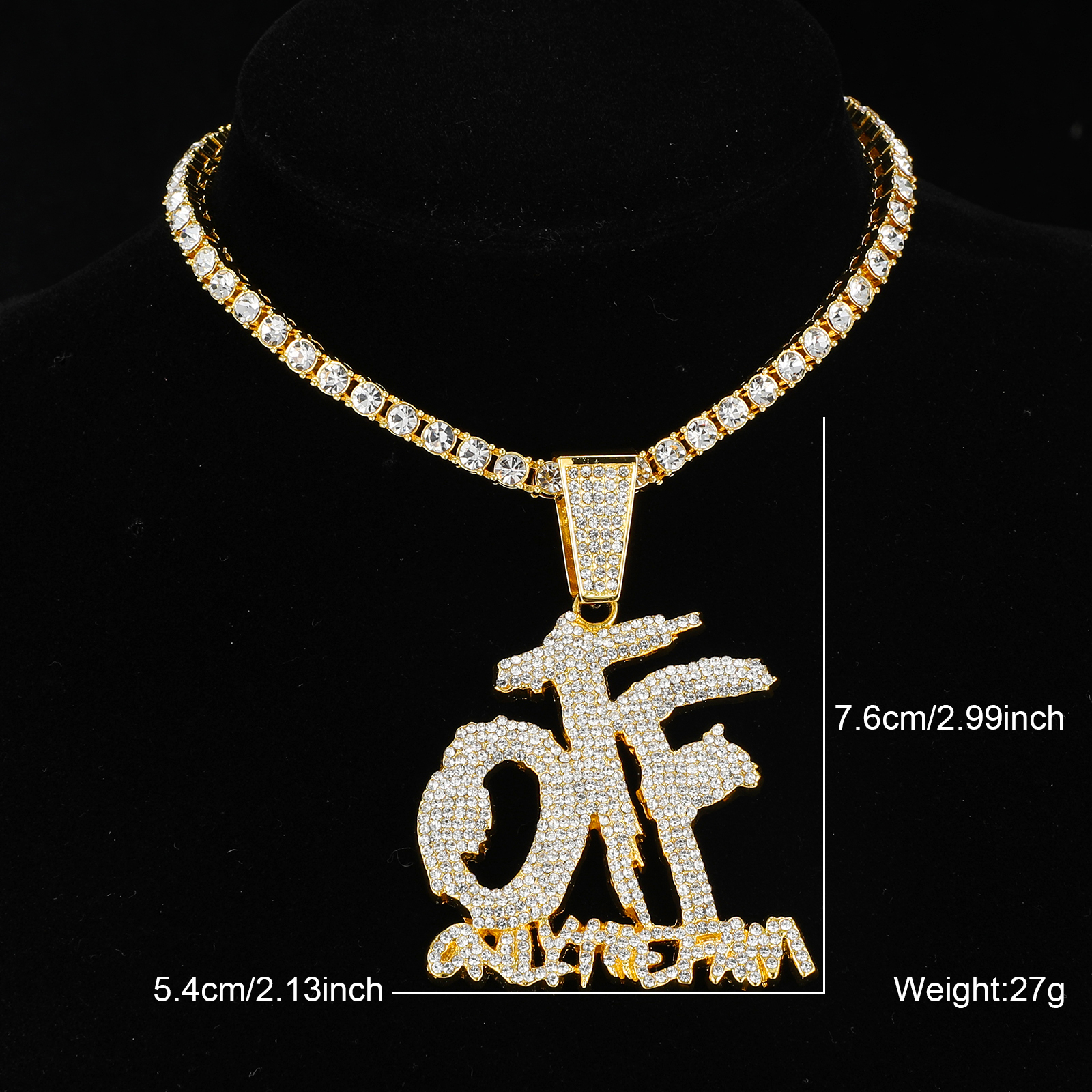 Hip Hop Lettre Acier Inoxydable Alliage Incruster Strass Hommes Pendentif display picture 6